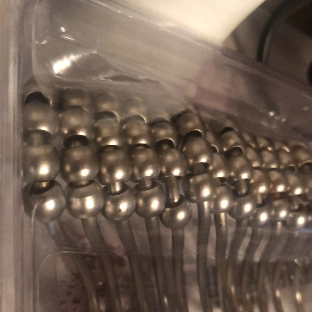 New In Box “MOEN” Double Shower Curtain Rings-Brushed Nickel